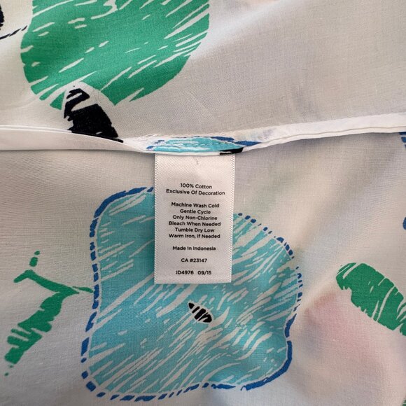 TALBOTS Multi-Color Apple Print Roll Tab Sleeve Shirt - Picture 5 of 5